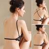 Low Back Bralette Ladies U Backless Invisible Lace Bra Polka Dot Mesh Ultra Thin Underwear Women Lingerie Tank Top Bras