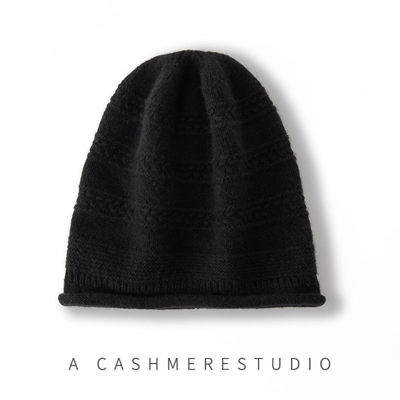 New High end Solid Color Knitted Cable Knitted Warm Fashion Heavyweight Casual Toe Cap for Women