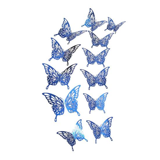 12Pcs/Set Wall Sticker 3D Hollow Butterfly Design Lightweight Easy Installation Home Decals Bedroom Living Room Birthday Party Decor