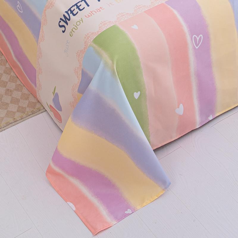 Cearceaf plat prietenos cu pielea Lenjerie de pat tipărită Lenjerie de pat tipărită Cearşaf plat pentru casă roupa de cama (Fata de perna Nevoie Comanda)