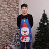 Adult Christmas Costume: Red Non-woven Santa Apron for Bar Waiters and Festival Celebrations