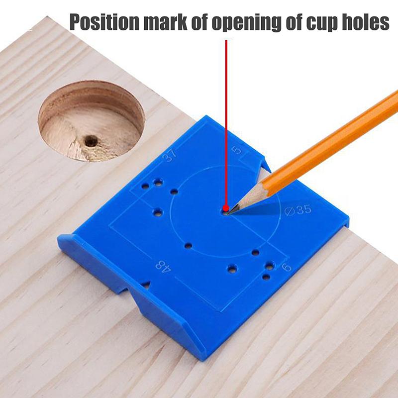 2Pcs Hinge Drilling Locator Cabinet Door Hinge Punching Positioning Ruler Template Woodworking Hinge Installation Auxiliary Tool