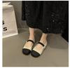 Fashion Women's Flat Shoes Black Round Toe Sequins Ladies Footwear Low Heel Elegant Slip on 2025 Summer Fashionable Korean Style Popular