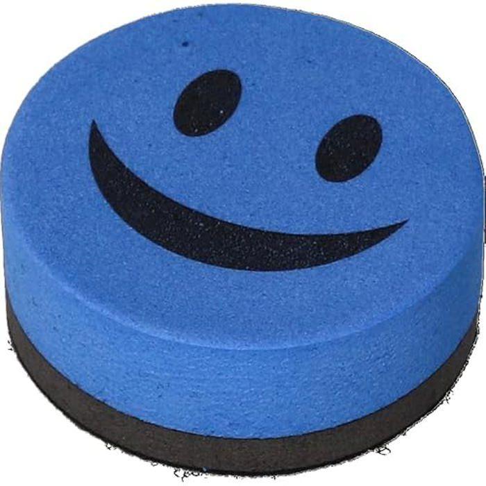 Effaceur tableau blanc - liderpapel - modèle rond - 5 cm diamètre - couleurs assorties - visage smiley
