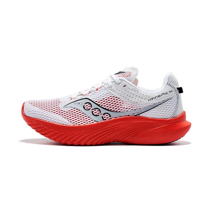 SAUCONY Kinvara 14 Comfortable Breathable Responsive Low-Top Training Long-Distance Racing Running Shoes Men Sneaker White Red S20823-121