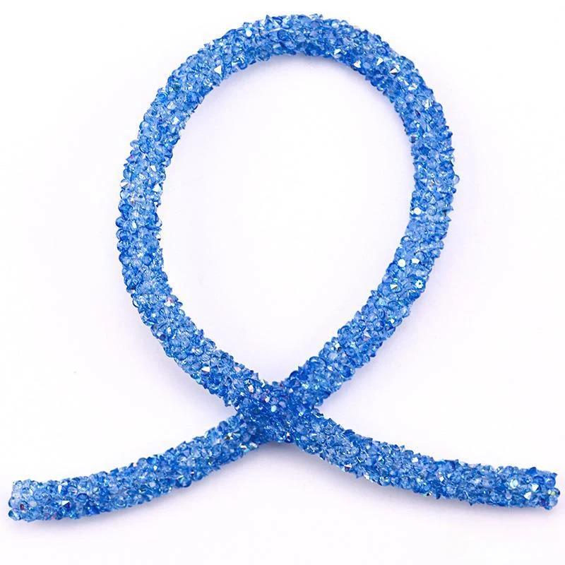

270cm Glitter Rhinestones Sequins Trimmings Soft Tube Cord Rope Strings DIY Garment Shoes Headwear Decoration Accessories length 270cm