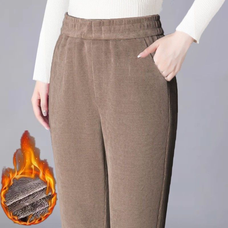 

Женские демисезонные/зимние повседневные вельветовые брюки-гаремы на флисовой подкладке, утолщенные теплые брюки-гаремы свободного кроя 3XL