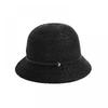 Helen Kaminski Hat50172 Cabk Vesa 6 Charcoal Black Leather Trim Cloche Bucket Hat