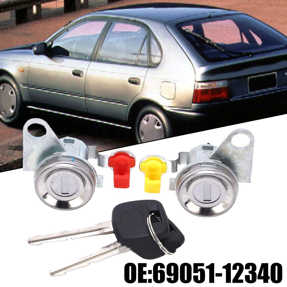 Set Serrature Porta 1 Paio Con Chiave Sinistra e Destra Per Toyota Per Corolla 93-97 69051-12340