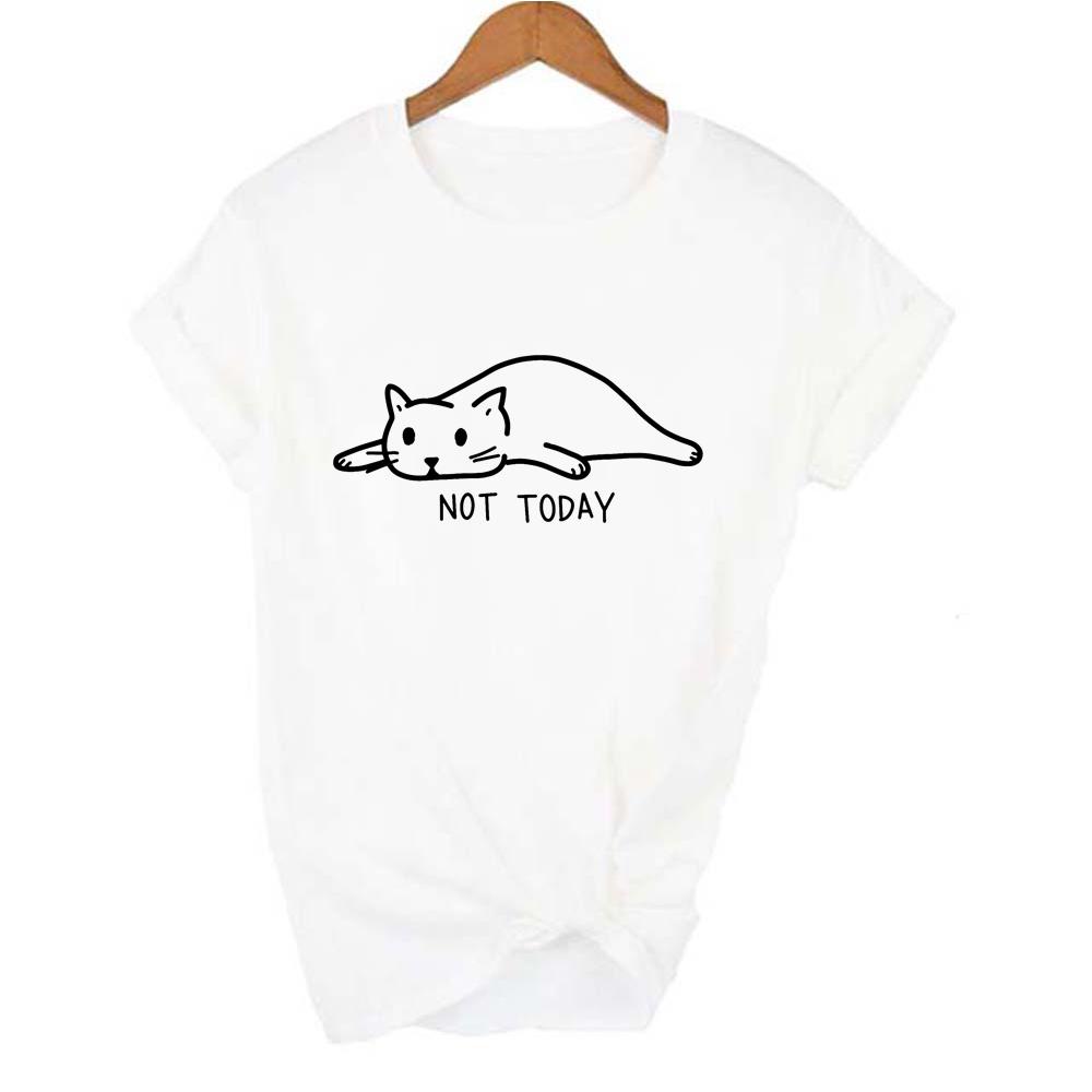 Cat Not Today Tshirt Women Graphic Tees Women Funny T Shirt Women Top Tee Shirts Femme