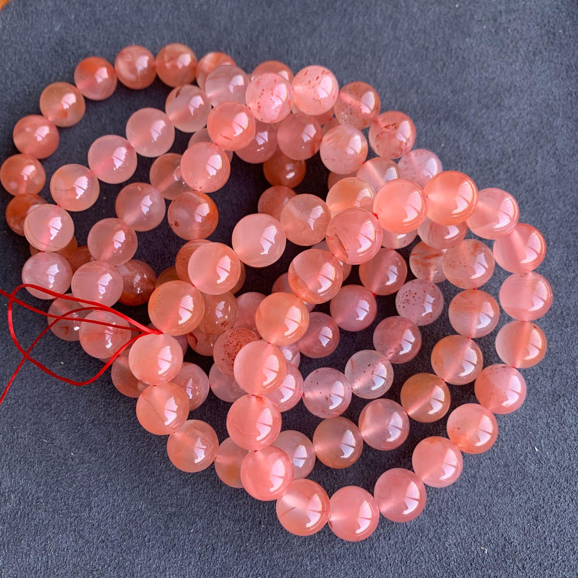 Sichuan Red Ice Float Bracelet with 11mm Beads - Single Circle Design
