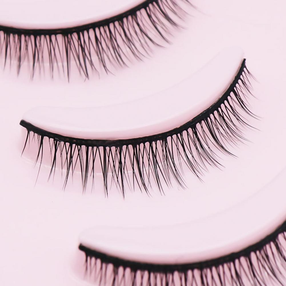 5Pairs False Eyelashes Natural Perfect Fitting Artificial Fiber Cross Short Makeup Extensions Eye Lashes for Dressing Room