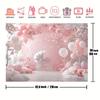 1 Stück einer fantasievollen rosa Ballon- und Blumendeko-Banner für die Kulisse einer Neugeborenenparty | aus Polyestermaterial gefertigt