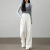 Pleated Waist Straight-Leg Casual Pants