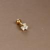 Einfache Mode Edelstahl Mond Sterne Herzen Blume Zirkon Runde Kugel Schraubstecker Ohrringe für Frauen Hip-Hop Schmuck Geschenke