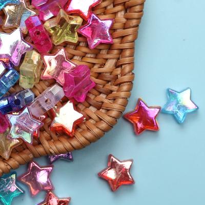 Heimparty-Zubehör Lose Abstandshalter Perlen Sternenperlen Ca. 120 Stück 11*4,5mm Gefertigt Handgemacht Pentagramm DIY-Zubehör AB-Farbe für Schmuckherstellung