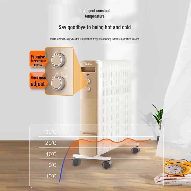 Elegant Electric Oil Radiator: Multifunctional Home Heater with Humidifier, Hot Air Fan, Gas Stove, and Clothes Dryer for Winter