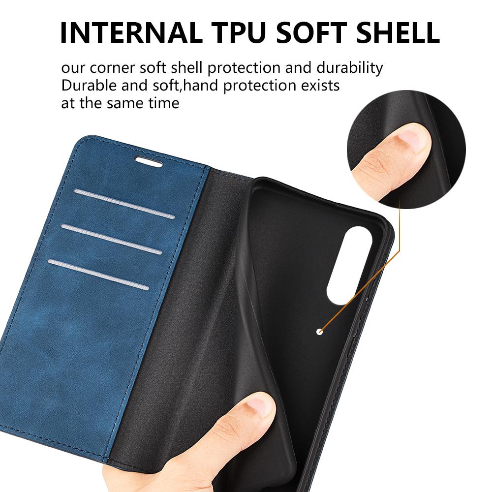 Protective Case for Sony Xperia 10 V Skin-touch Leather Phone Case Stand Wallet Phone Cover