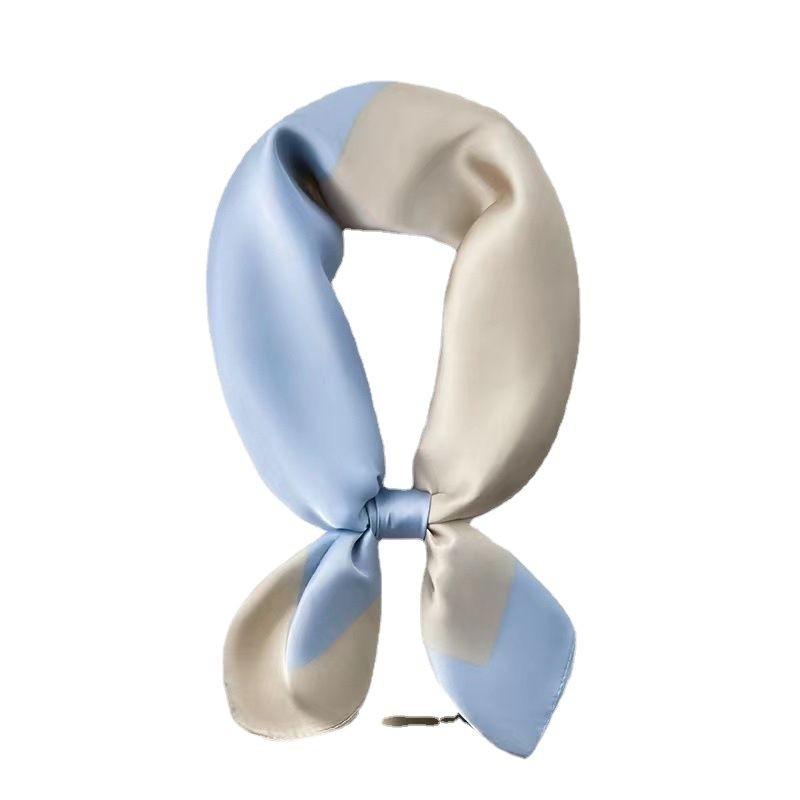 71 silk scarf square scarf high sense, Korean fashion versatile professional simulation silk small scarf retro printed silk scarf women