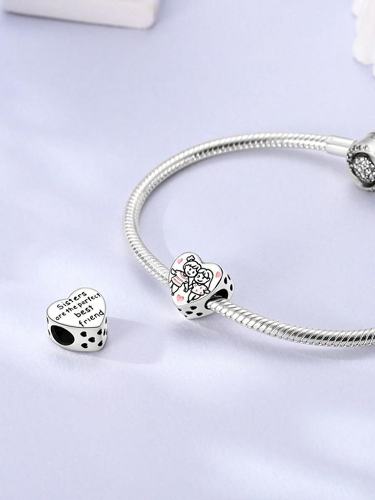 Charm Bead Charms Plata copper Colors HeartShaped Bow Perfume Bottle Bead Charms Pendant for Authentic Bracelets for Women Do It Yourself Jewellery L