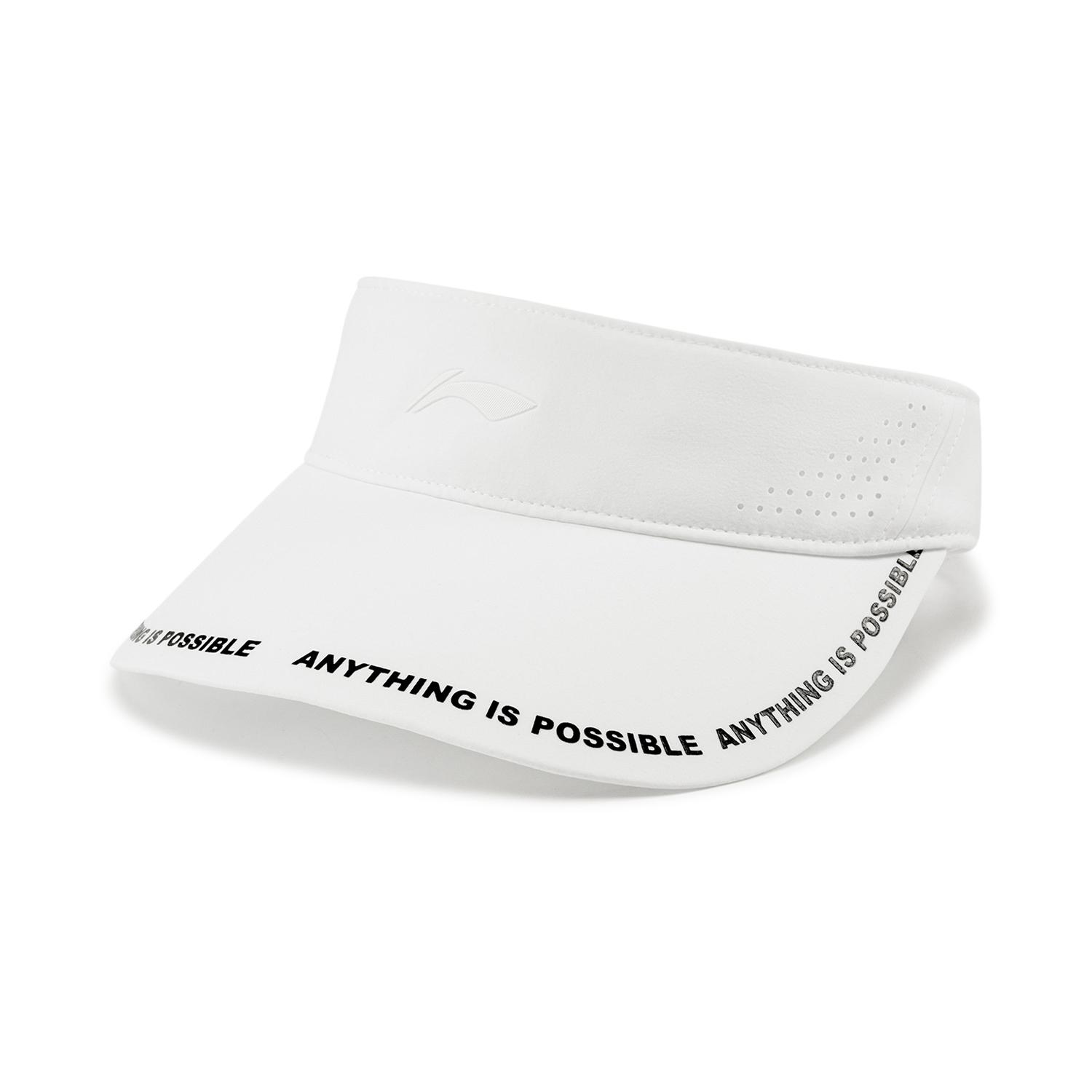 

Li-Ning Color Block Letter Print Trim Fashion Casual Versatile Cycling Running Sun Protection Breathable Cap Unisex Hats White AMXV001-2 F