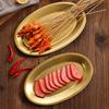 Stainless Steel Oval Vegetable Dish Food Grade Undivided Serving Plate for Curry Salad Home Use