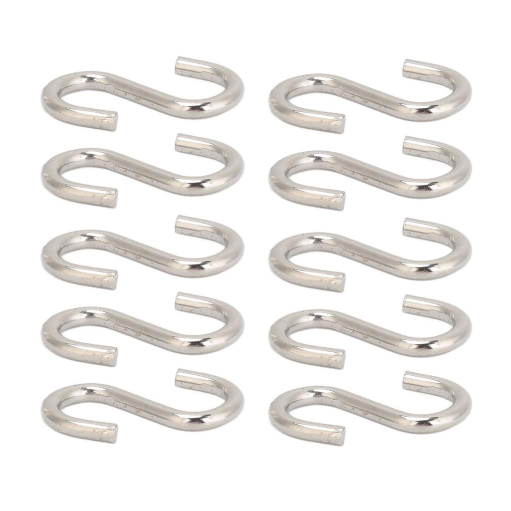 10Pcs S Shaped Hooks Strong Thickened Metal S Shaped Widely Used Small S Hooks for Clothes Bags Utensils