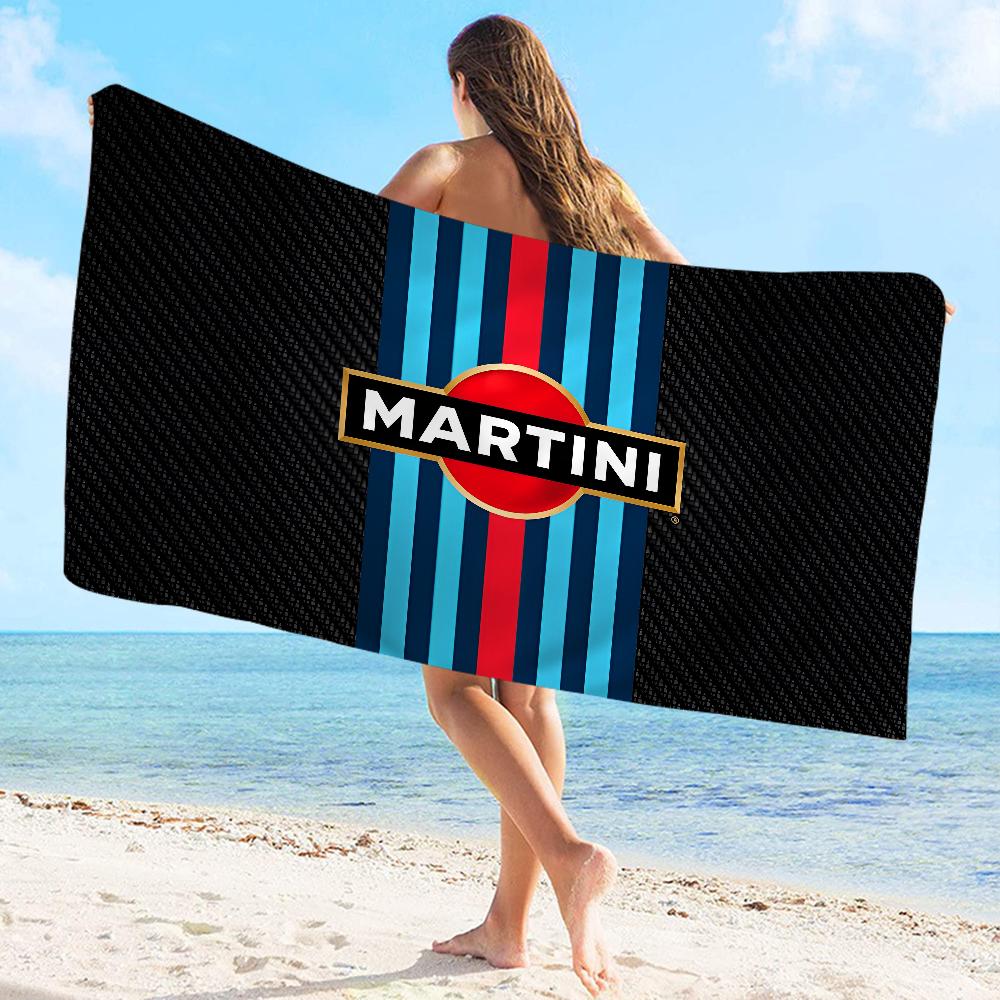 Martini Logo Aufgedrucktes Handtuch Mikrofaser Strandtuch Saugfähig Schnelltrocknend Weich Yoga Schwimmen Resort Bergsteigen Handtuch