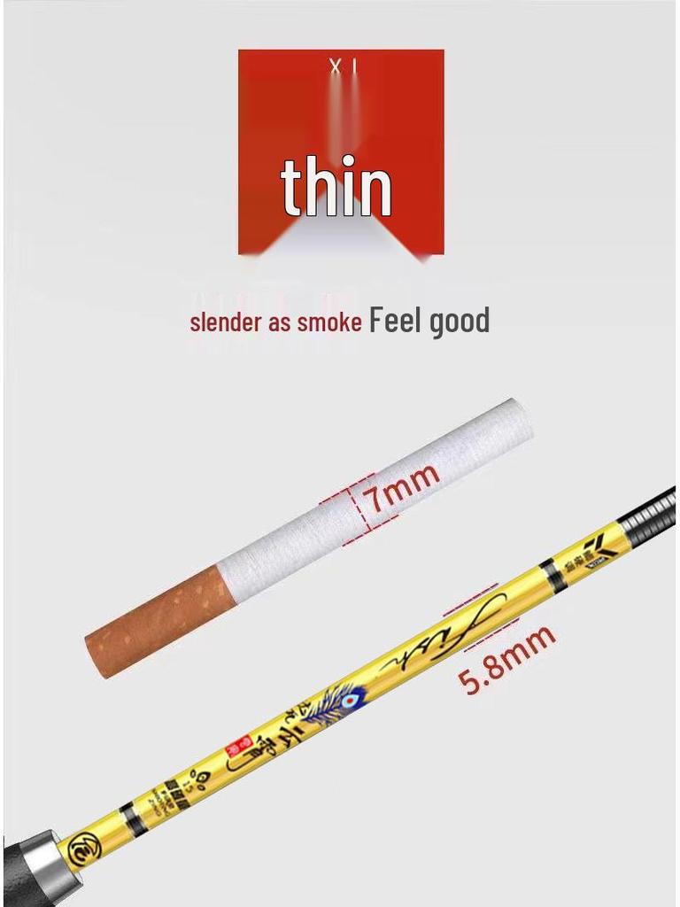 Ultra-Hard, Ultralight Taiwan Carbon Fishing Rod: 28/19 Action, Extremely Fine Design for Crucian Fishing
