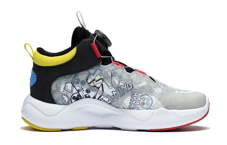 LINING YOUNG Anti-Slip And Wear-Resistant Rebound Kids Lifestyle Shoes Gray White Black Yellow Teenagers YKCT034-5