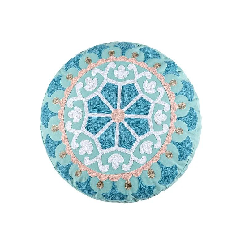 45cm Round Yoga Circle Mat Tatami Futon Meditation Cushion Cover Morocco Style Pillowcase Balcony Window Chair Cushion Unfilled