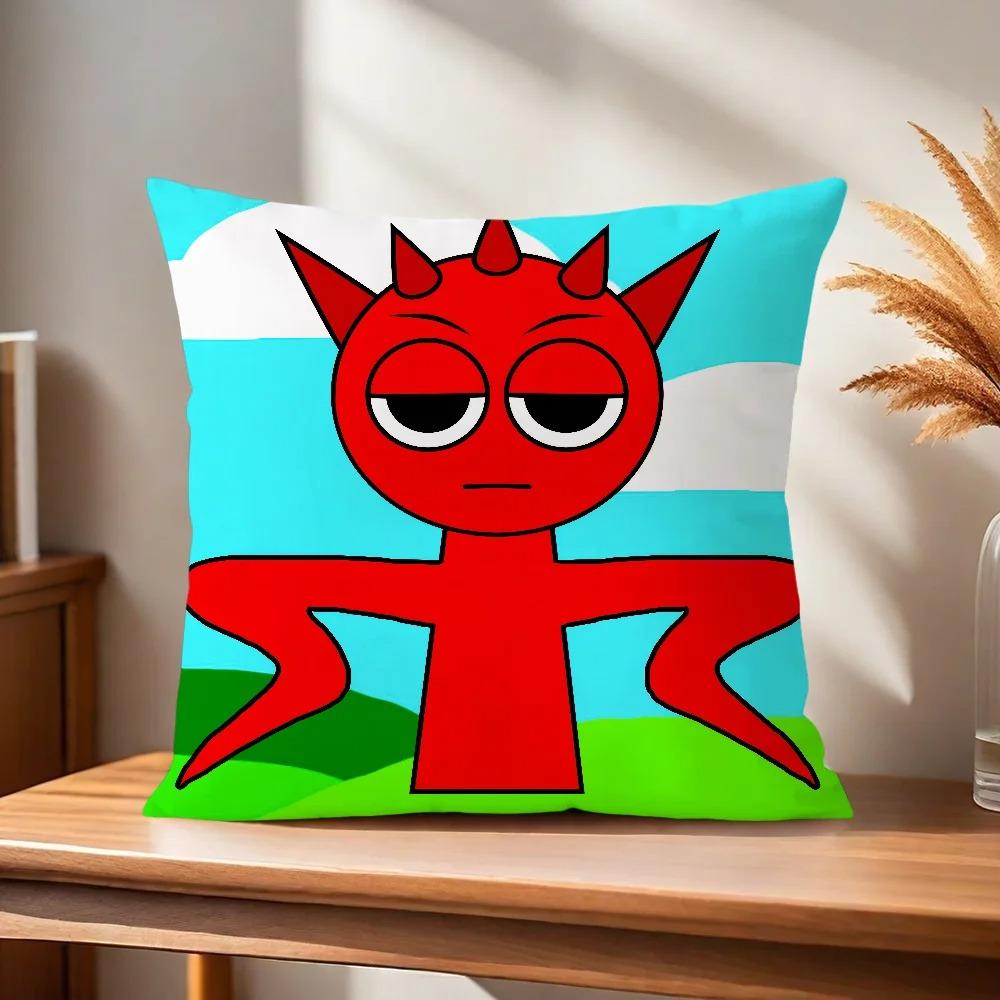 S-Sprunki Game Pillowcase, Sofa Chair Cushion Cover, Bedroom Room, Child Dormitory Home Decoration, Gift