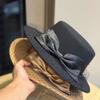 French Hat for Women British Name Warm Face Small Flat Brim Dinner Hat Autumn and Winter New Bow Jazz Hat Trend