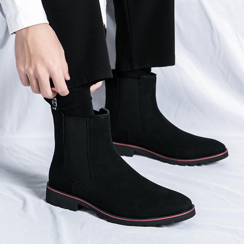 Fashion Designer Fashion Casual Suede Leather Luxury Men's Formal Chelsea Dress Shoes for Men Boots Ankle Boots Footwear Free Shipping