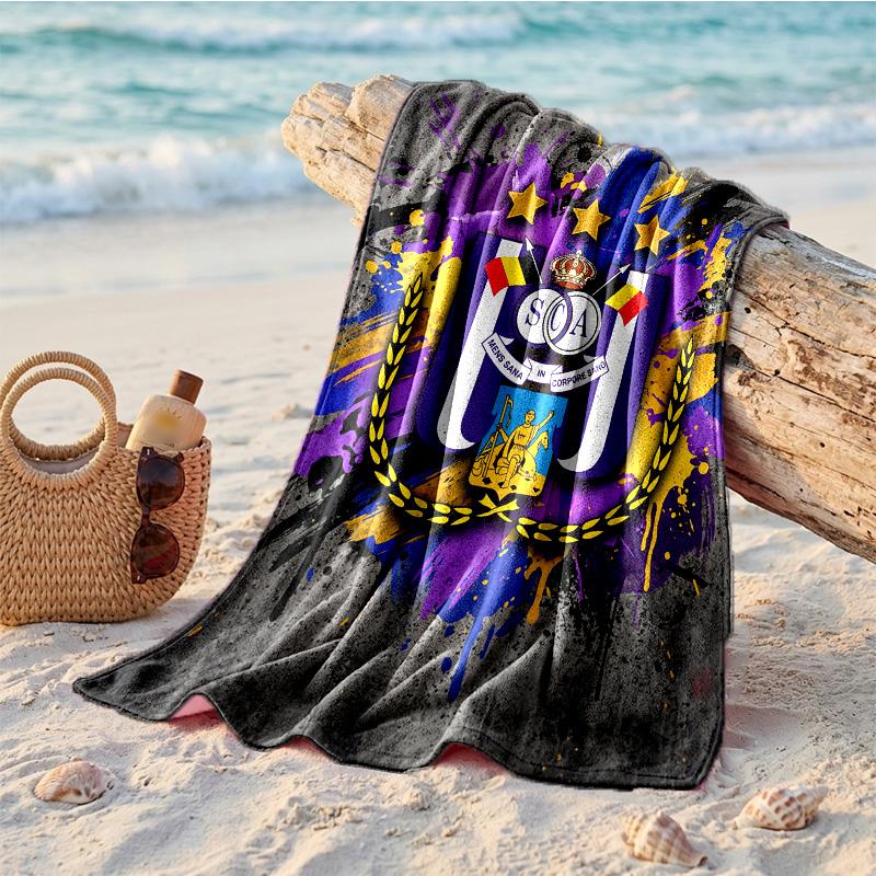 Anderlecht FC Druck Mikrofaser Strandtuch Schnelltrocknend Saugfähig Großes Handtuch für Strand Schwimmen Reisen