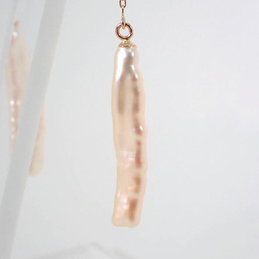 [New] K10 Freshwater Pearl/Long Chain Earrings/j33-2