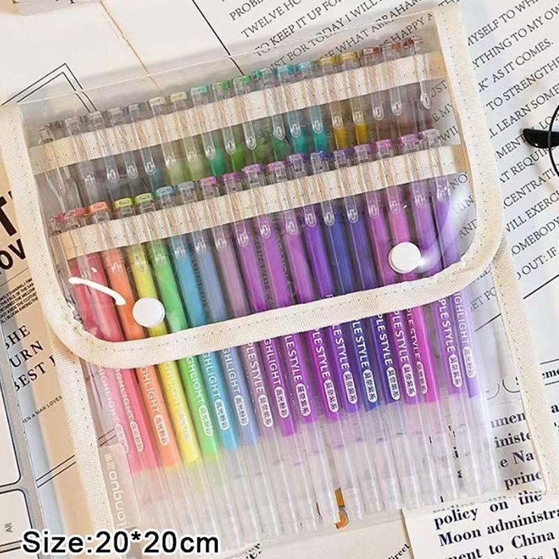 

Цветной чехол для ручек, сумка для хранения ручек большой емкости, вмещает 36/108 гелевых ручек, портативная сумка для канцелярских принадлежностей White M(no pen)