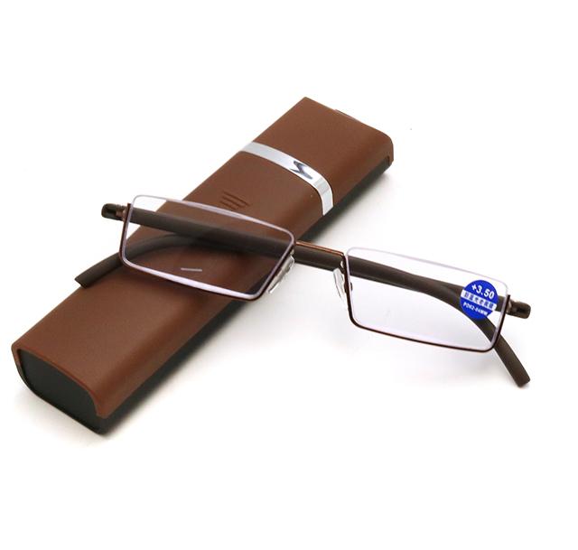 IENJOY TR90 Reading Glasses Anti-Blue Light Reading Glasses Men Half Frame Prescription Eyeglasses Male Eyewear With Case1.0-4.0