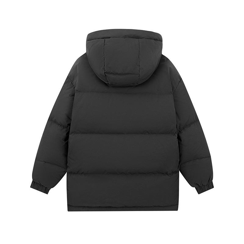 90% white duck down jacket men's and women's winter hooded loose solid color couple's cold jacket men's