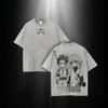Harajuku HUNTER×HUNTER T-shirt GON Killua Printed Washed Oversized T Shirt Men Clothing Summer Short Sleeve Cotton Tees Tops