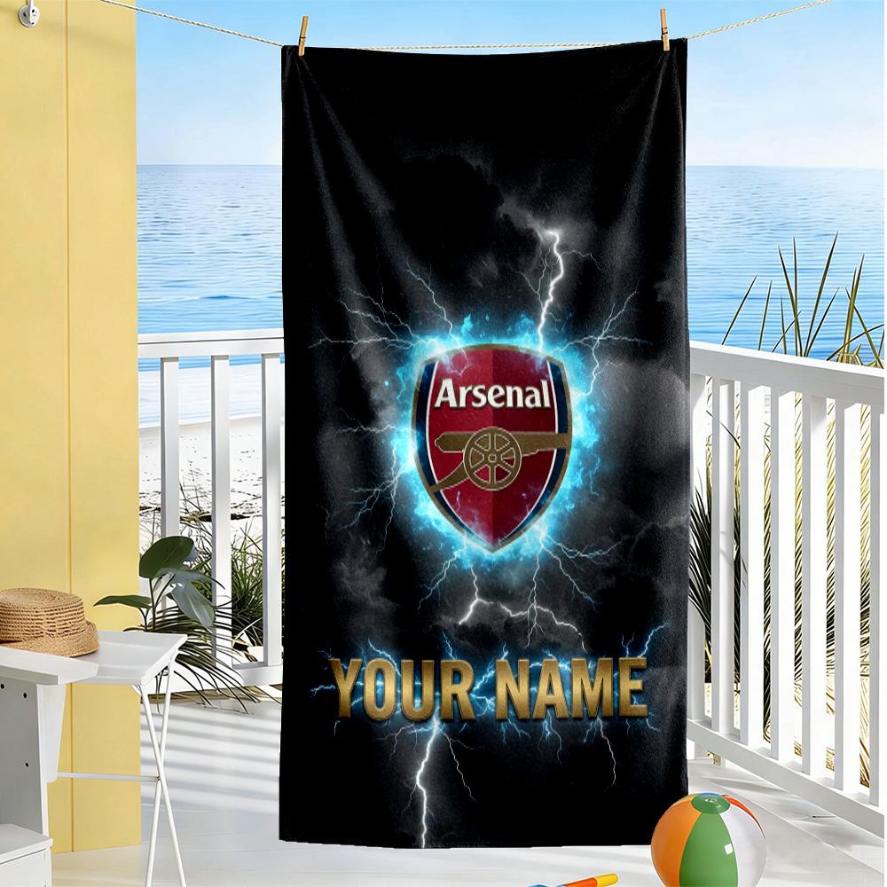 Arsenal F.c. Customized Name Beach Towel Super Soft & Absorbent Portable for SwimmingBeachCamping Travel Beach AccessoriesGym