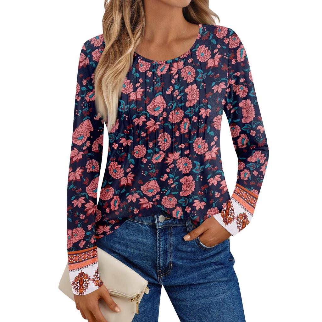 Cămăși cu mânecă lungă pentru femei, tricouri grafice, topuri de bază casual, pulovere