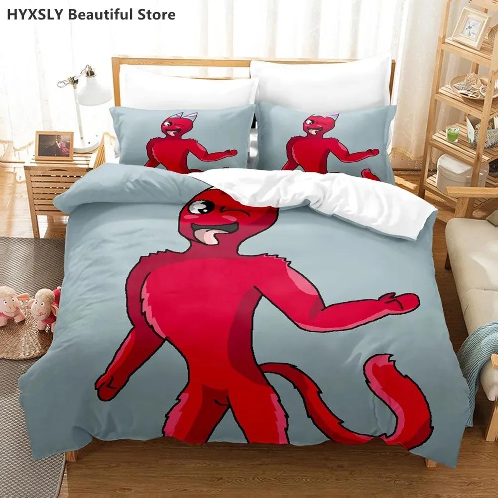 Garten Of Banban 3D Bedding Set Game Quilt Cover Pillowcases Single Queen King For Kids Rainbow Cartoon Duvet Cover Sets
