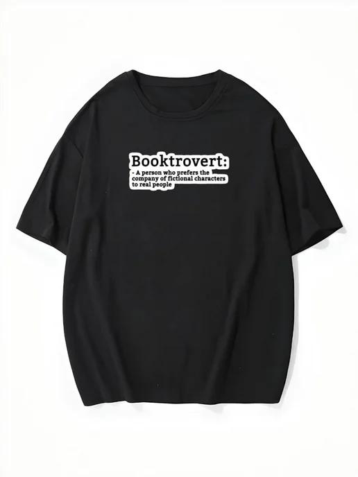 Oversized T-shirt with a book print S