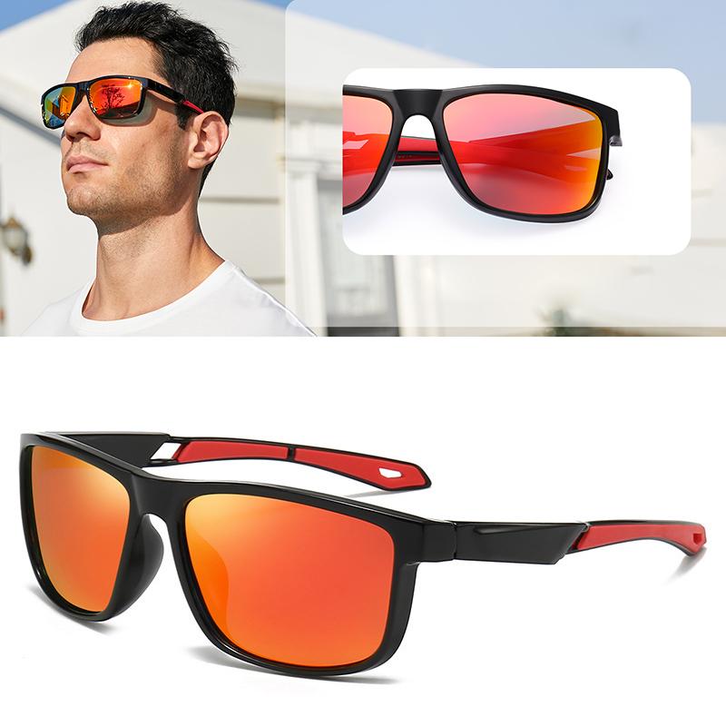 Mode Sonnenbrille für Herren Damen Klassischer quadratischer Rahmen Outdoor Fahren Spiegel Nachtsicht Sonnenbrille