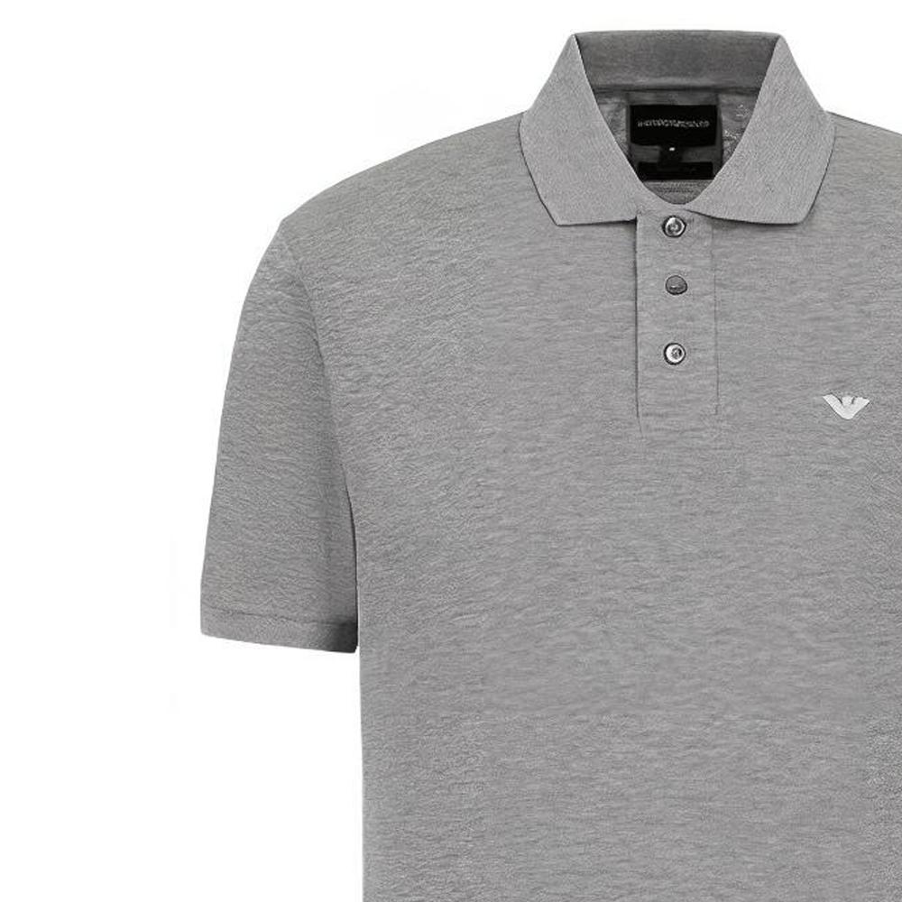 Emporio Armani Ss22 Einfarbiges Logo Pullover Kurzarm Poloshirt Herren Poloshirts Grau 8N1FQ2-1JTKZ-0630