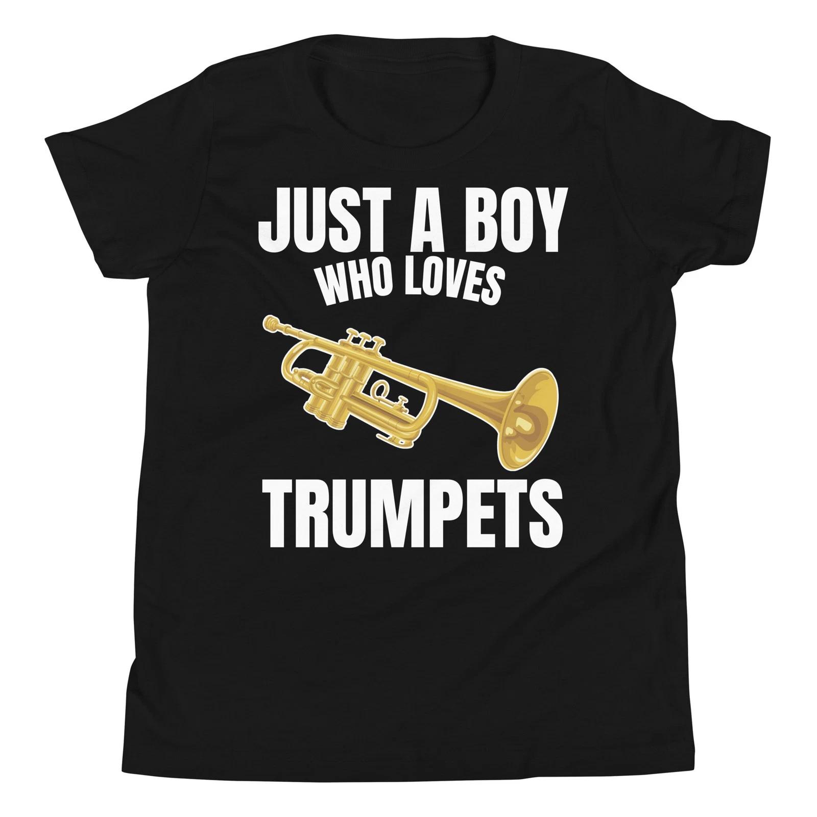 

Just A Boy Who Loves Trumpets Brass Instrument Trumpet Lover Youth T-Shirt 130