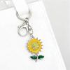 Sunflower Themed Keychain Metal Construction Flower Key Holder Lightweight Portable Fashion Jewelry Gift