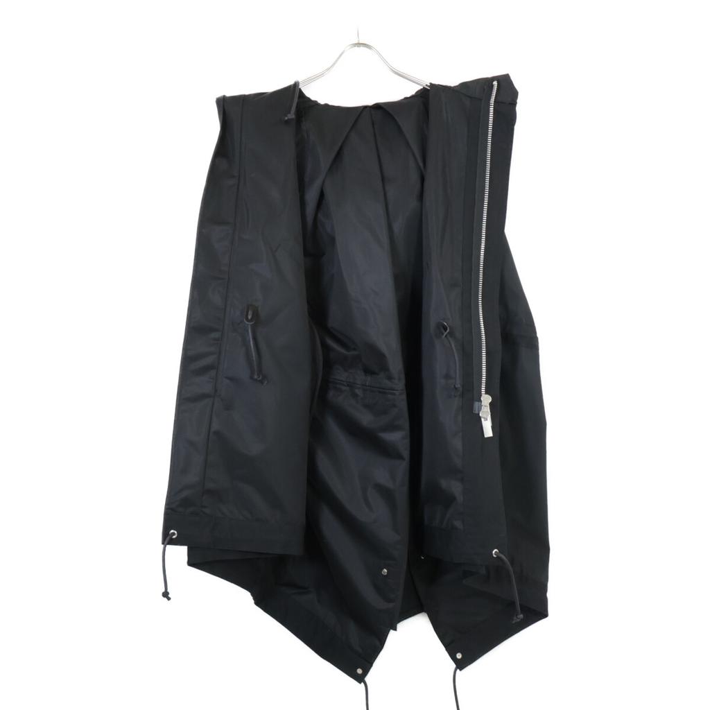 Sacai 24-07215 24 Edelstahl Schwarze Taft Blouson Militär Kapuzenweste Jacke Best 1 schwarz Gebraucht