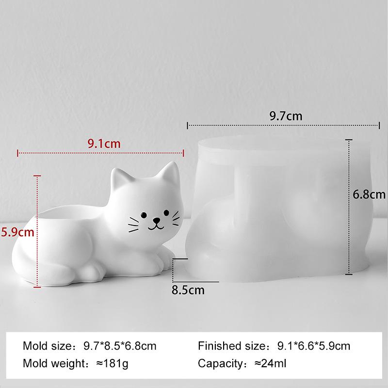 

Сделай сам Форма котенка Гипсовый цветочный горшок Силиконовая форма Коробка для хранения Чашка Формы для воска Мультяшный кот Настольное украшение Поделки Форма для изготовления